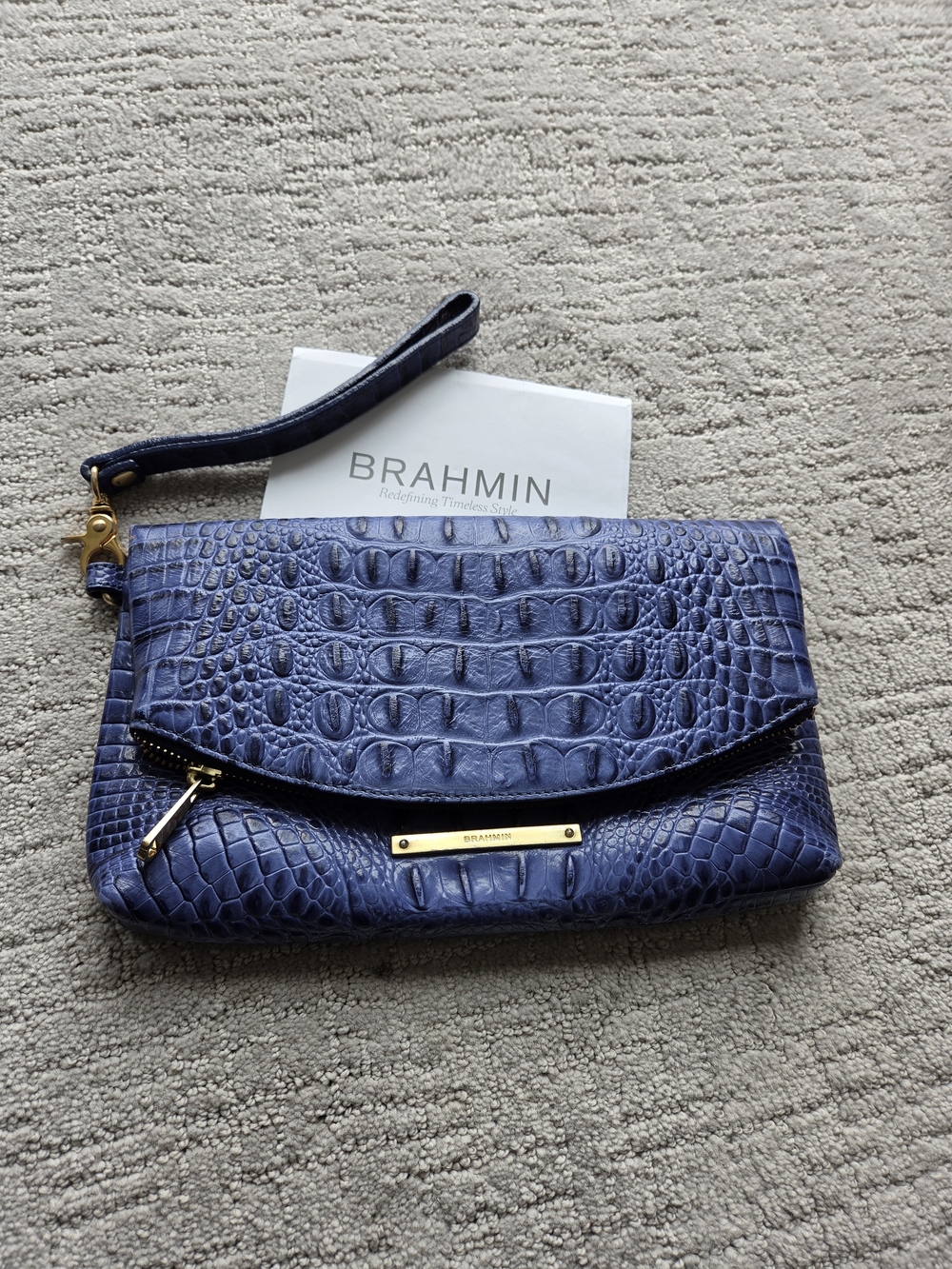 Brahmin Turkish Blue Duxbury Folover Clutch